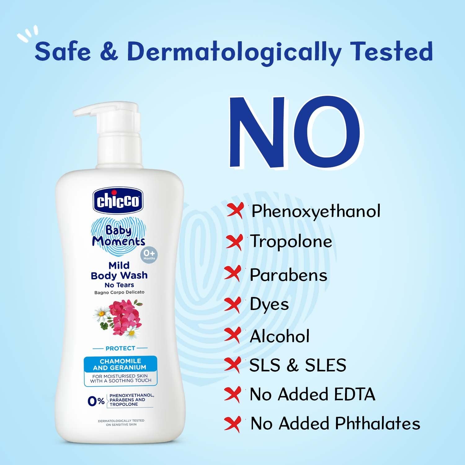 Chicco Baby Moments Mild Body Wash Protect, New Advanced formula with Natural Ingredients, No tears, Suitable for Baby’s Body Wash, No Phenoxyethanol and Parabens