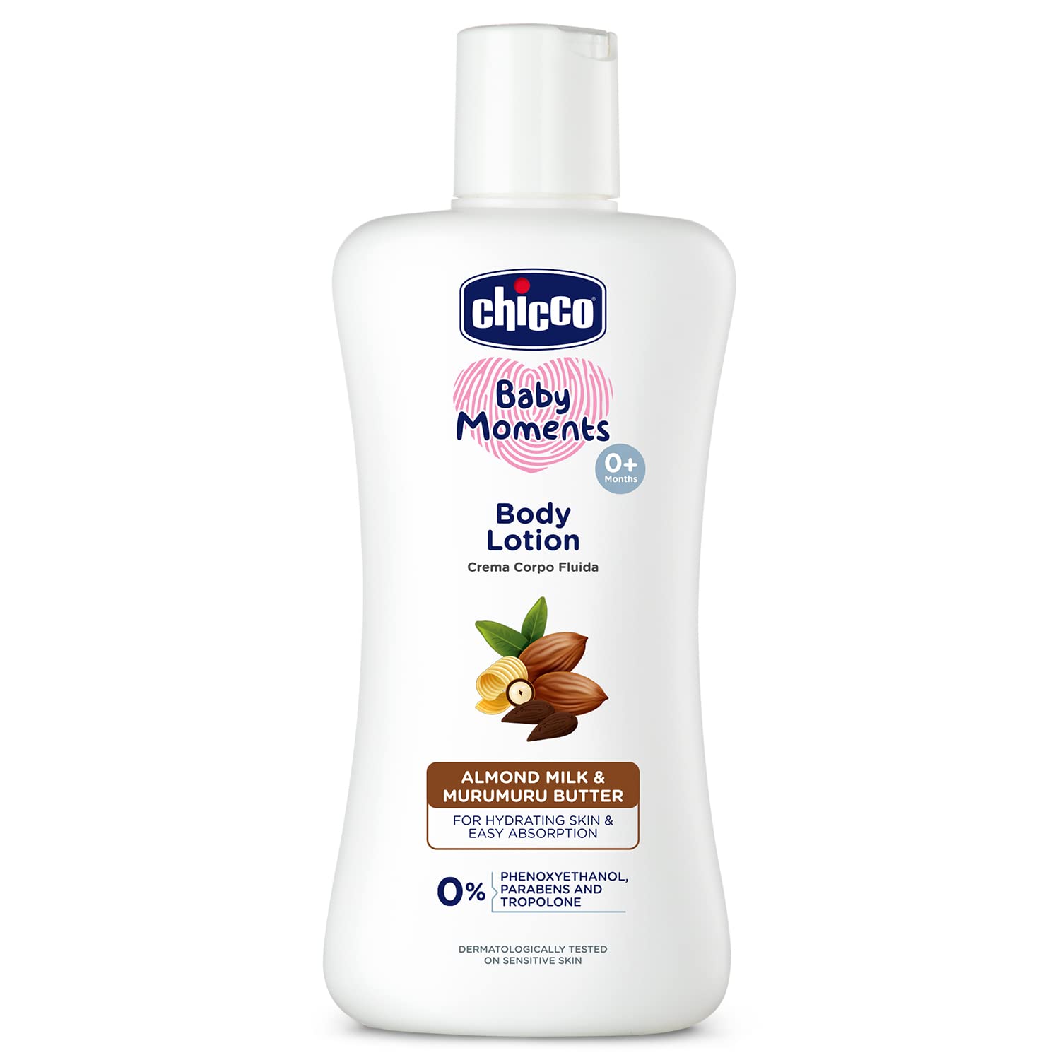 Chicco Baby Moments Body Lotion for Babies | Almond Milk & Murumuru Butter | Quick Absorb Formula with Natural Ingredients for Ultra Soft Skin | Dermatologically Tested | Parabens & Phenoxyethanol Free