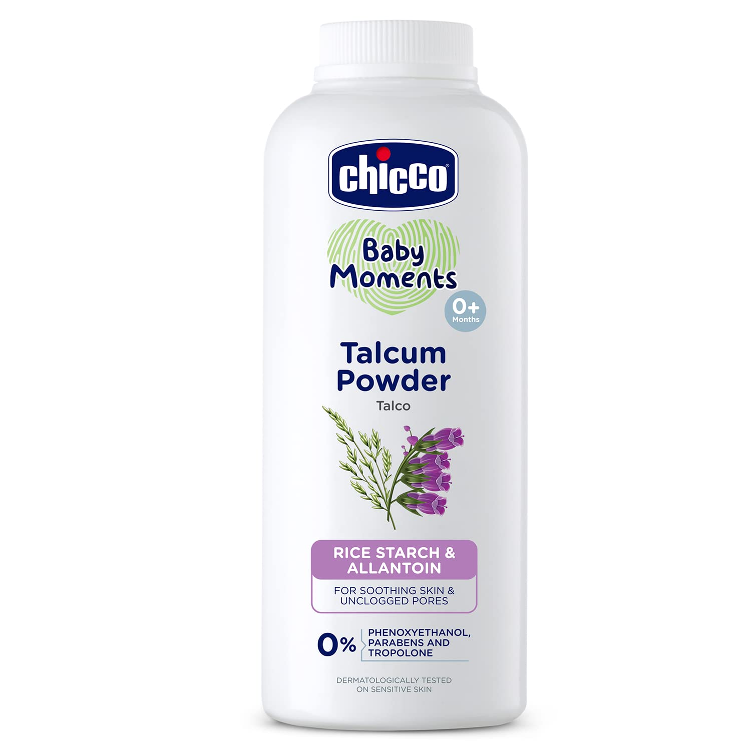 Chicco Baby Moments Talcum Powder with Natural Ingredients, Soothes & Moisturises Baby’s Skin, Dermatologically Tested, Paraben Free, Phenoxyethanol Free 0M+
